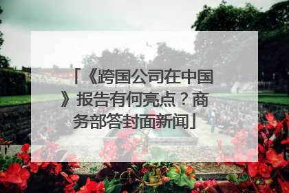 《跨国公司在中国》报告有何亮点？商务部答封面新闻