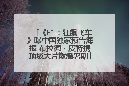 《F1：狂飙飞车》曝中国独家预告海报 布拉德・皮特携顶级大片燃爆暑期
