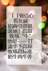 「强信心 看发展·招商引资拼落地」高原牧场“牛”劲足——甘肃华予高原牧场高标准奶牛肉牛养殖项目一线见闻