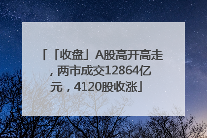 「收盘」A股高开高走，两市成交12864亿元，4120股收涨