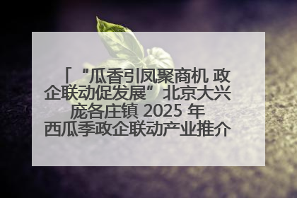 “瓜香引凤聚商机 政企联动促发展”北京大兴庞各庄镇 2025 年西瓜季政企联动产业推介活动圆满举行