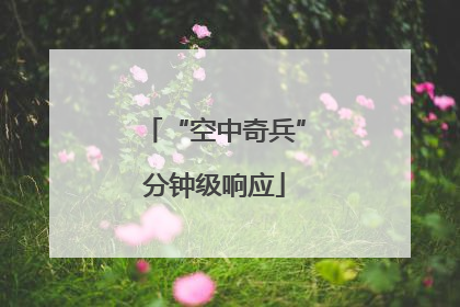 “空中奇兵”分钟级响应