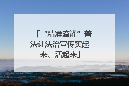 “精准滴灌”普法让法治宣传实起来、活起来