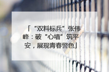 “双料标兵”张伟峰：破“心墙”筑平安，展现青春警色