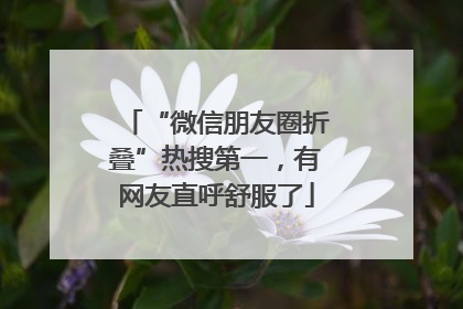 “微信朋友圈折叠”热搜第一，有网友直呼舒服了