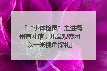“小体检员”走进衢州有礼馆，儿童观察团以一米视角探礼