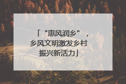 “惠风润乡”，乡风文明激发乡村振兴新活力