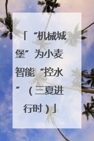 “机械城堡”为小麦智能“控水”（三夏进行时）