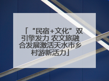 “民宿+文化”双引擎发力 农文旅融合发展激活天水市乡村游新活力