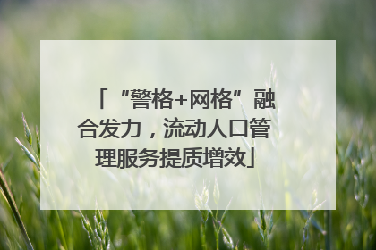 “警格+网格”融合发力，流动人口管理服务提质增效