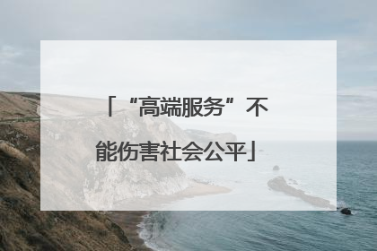 “高端服务”不能伤害社会公平
