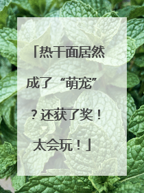 热干面居然成了“萌宠”？还获了奖！太会玩！