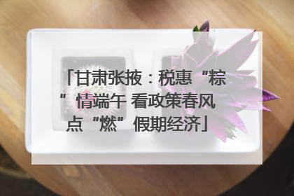甘肃张掖：税惠“粽”情端午 看政策春风点“燃”假期经济