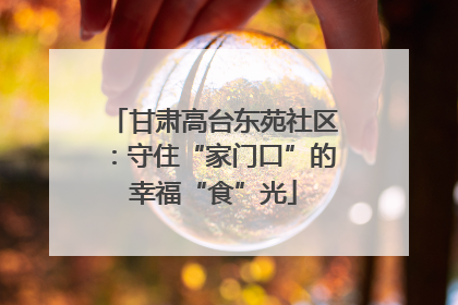 甘肃高台东苑社区：守住“家门口”的幸福“食”光