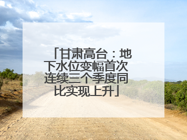 甘肃高台：地下水位变幅首次连续三个季度同比实现上升
