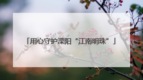 用心守护溧阳“江南明珠”