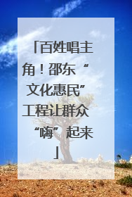 百姓唱主角！邵东“文化惠民”工程让群众“嗨”起来