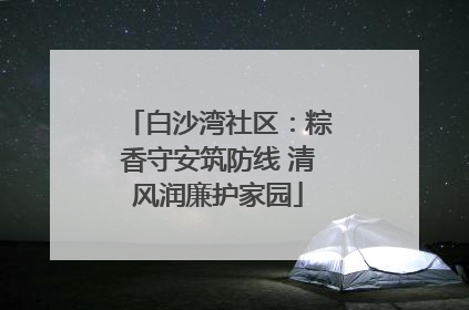 白沙湾社区：粽香守安筑防线 清风润廉护家园