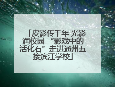 皮影传千年 光影润校园 “影戏中的活化石”走进通州五接滨江学校