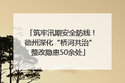 筑牢汛期安全防线！德州深化“桥河共治”整改隐患50余处