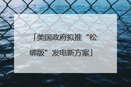美国政府拟推“松绑版”发电新方案