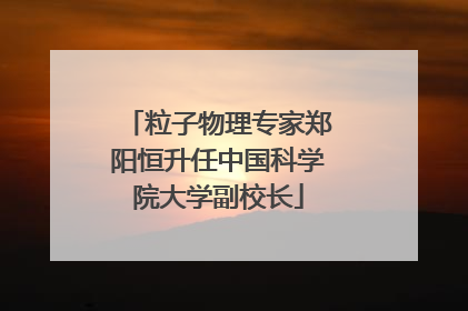 粒子物理专家郑阳恒升任中国科学院大学副校长