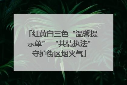 红黄白三色“温馨提示单” “共情执法”守护街区烟火气