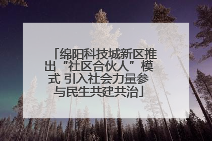 绵阳科技城新区推出“社区合伙人”模式 引入社会力量参与民生共建共治