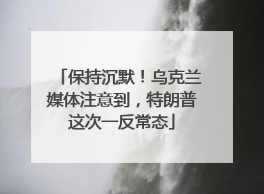 保持沉默！乌克兰媒体注意到，特朗普这次一反常态