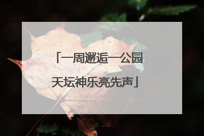 一周邂逅一公园 天坛神乐亮先声