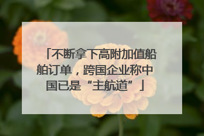 不断拿下高附加值船舶订单，跨国企业称中国已是“主航道”