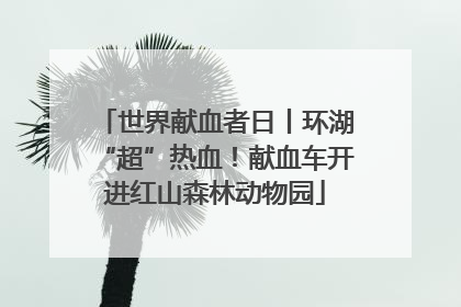世界献血者日丨环湖“超”热血！献血车开进红山森林动物园