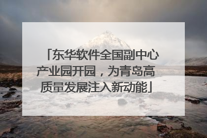 东华软件全国副中心产业园开园，为青岛高质量发展注入新动能