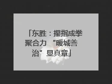 东胜：攥指成拳聚合力 “暖城善治”显真章