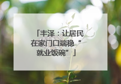 丰泽：让居民在家门口端稳“就业饭碗”