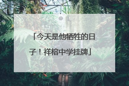今天是他牺牲的日子！祥榕中学挂牌