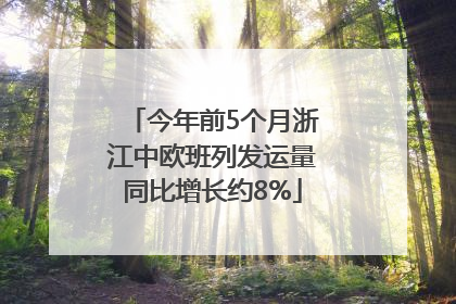 今年前5个月浙江中欧班列发运量同比增长约8%