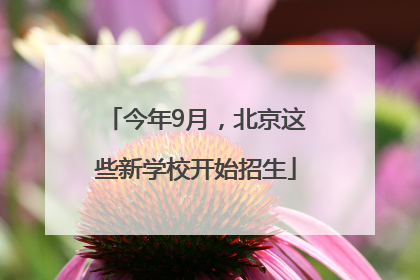 今年9月，北京这些新学校开始招生