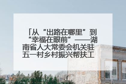 从“出路在哪里”到“幸福在眼前”——湖南省人大常委会机关驻五一村乡村振兴帮扶工作队书写振兴答卷