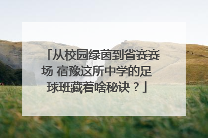 从校园绿茵到省赛赛场 宿豫这所中学的足球班藏着啥秘诀？