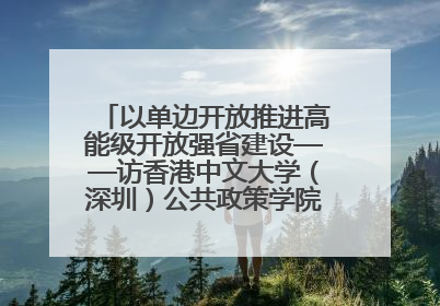 以单边开放推进高能级开放强省建设——访香港中文大学（深圳）公共政策学院院长郑永年