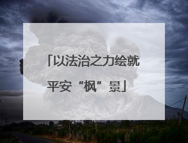 以法治之力绘就平安“枫”景