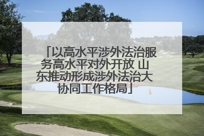 以高水平涉外法治服务高水平对外开放 山东推动形成涉外法治大协同工作格局
