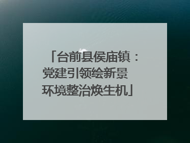 台前县侯庙镇：党建引领绘新景 环境整治焕生机