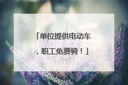 单位提供电动车，职工免费骑！