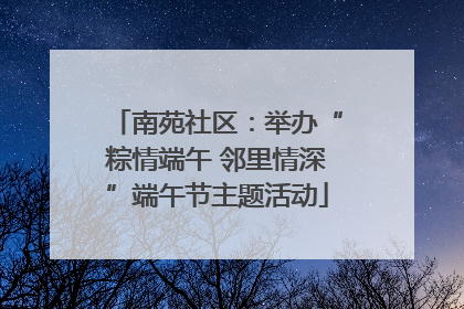 南苑社区：举办“粽情端午 邻里情深”端午节主题活动