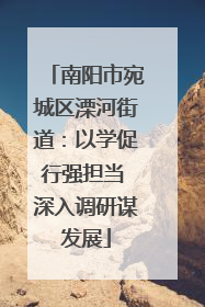 南阳市宛城区溧河街道：以学促行强担当 深入调研谋发展