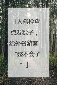 入省检查点发粽子，给外省游客“整不会了”