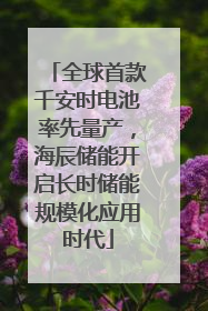 全球首款千安时电池率先量产，海辰储能开启长时储能规模化应用时代