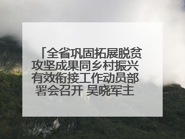 全省巩固拓展脱贫攻坚成果同乡村振兴有效衔接工作动员部署会召开 吴晓军主持并讲话 罗东川作安排部署